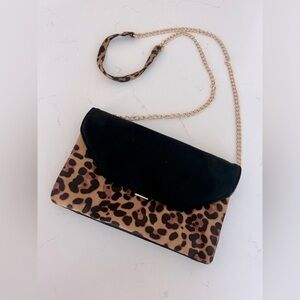 Beautiful animal print suede shoulder bag NWT